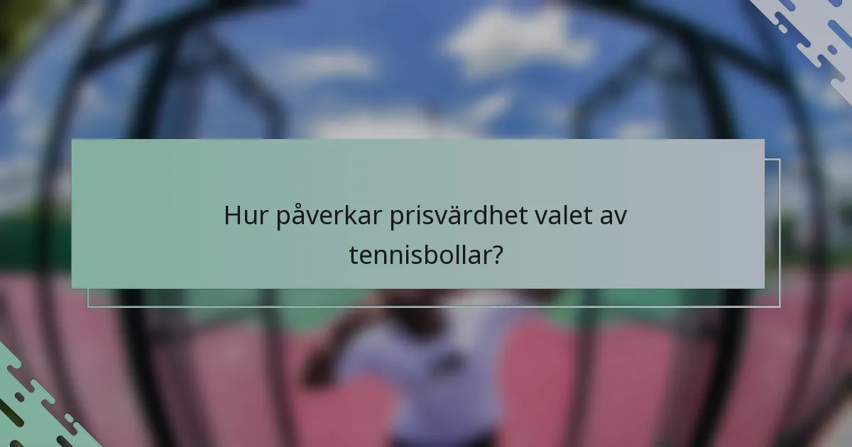 Hur påverkar prisvärdhet valet av tennisbollar?