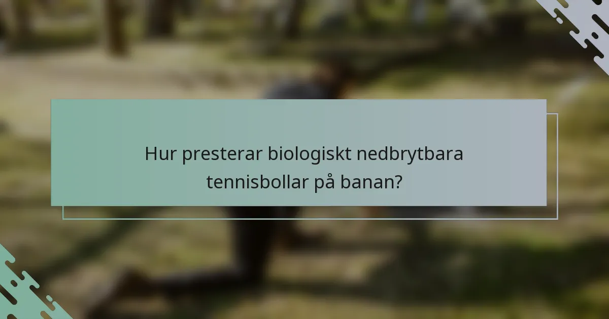 Hur presterar biologiskt nedbrytbara tennisbollar på banan?