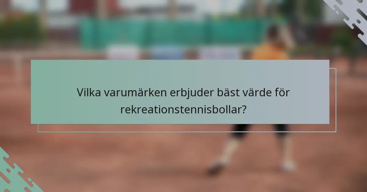 Vilka varumärken erbjuder bäst värde för rekreationstennisbollar?