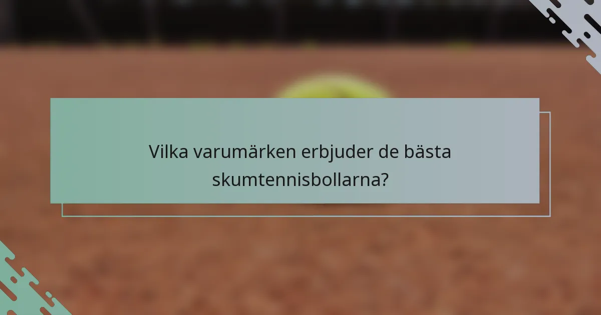Vilka varumärken erbjuder de bästa skumtennisbollarna?
