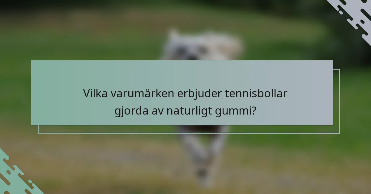 Vilka varumärken erbjuder tennisbollar gjorda av naturligt gummi?
